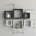 Home Decor Stuff 6 Square Shape Wall Shelf for Home Decor Purpose (Black and White). 