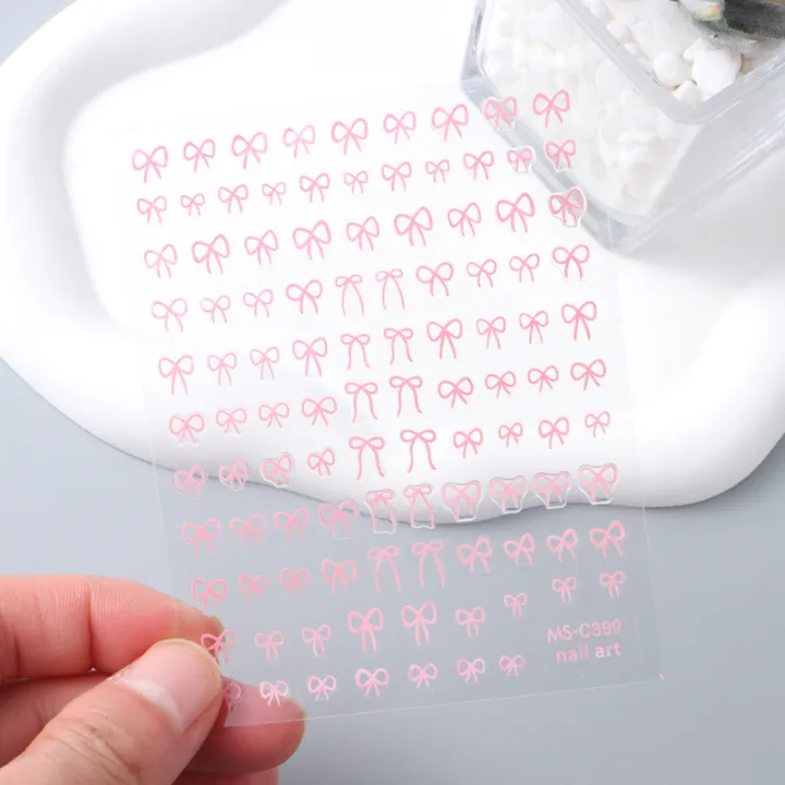 Shining%20White%20Ribbon%20Bow%20Nail%20Stickers%203d%20Nail%20Art%20Design%20Decoration%20Decals%20Ribbon%20Bow%20Diy%20Manicure%20Stickers%20-%20Image%207