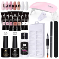Lanyun Nail Gel Set 6W LED Lamp Full Manicure Set Quick Extension Nail Kit Gel Building Polygels Set For Nail Polish Tool Kit. 