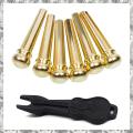 CGearuppt Guitar Bridge Pins 6pcs Copper Endpin 6 String Pegs With Electric Acoustic Guitar Replacement Parts. 