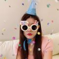 Cute Party Supplies  Accessories Hat Shape Photo Booth Props Girls Birthday Eyewear Round Frame Kids Eyeglasses Funny Photo Props Happy Birthday Glasses Children Sunglasses Birthday Party Decorations. 