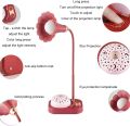Flower LED Table Lamp With Star Projector – 3 Color Modes USB Rechargeable 360° Flexible Touch Desk Light. 
