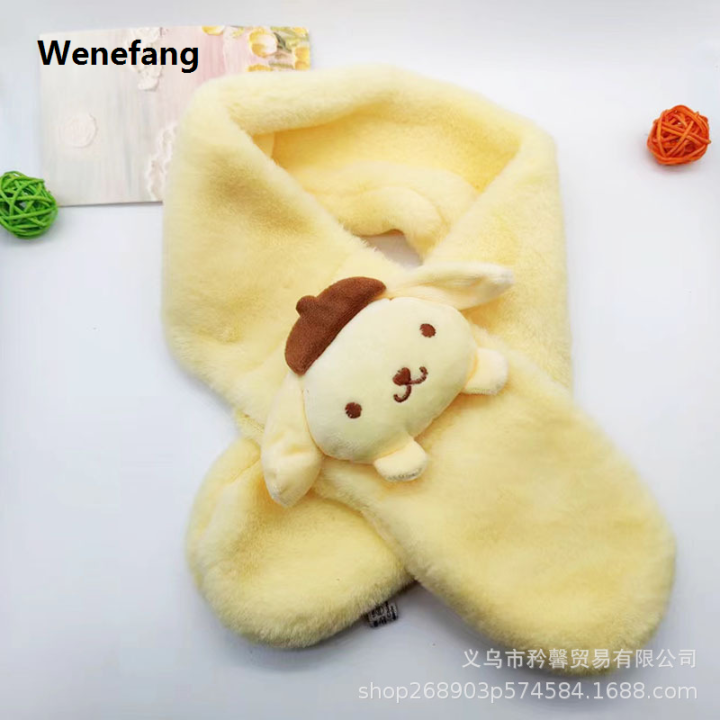 Wenefang%20Sanrio%20Plush%20Scarf%20Kuromi%20Melody%20Children's%20Winter%20Plush%20Scarf%20%E3%80%902025%20Version%E3%80%91%20Cinnamoroll%20Pochacco%20Imitation%20Rabbit%20Fur%20Baby%20Neck%20Thickened%20-%20Image%205