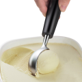 Ice Cream Scoop Stainless Steel, Ice Cream Professional Large Ice Cream Scoops with Non-Slip Rubber Handle, Fine Workmanship. 