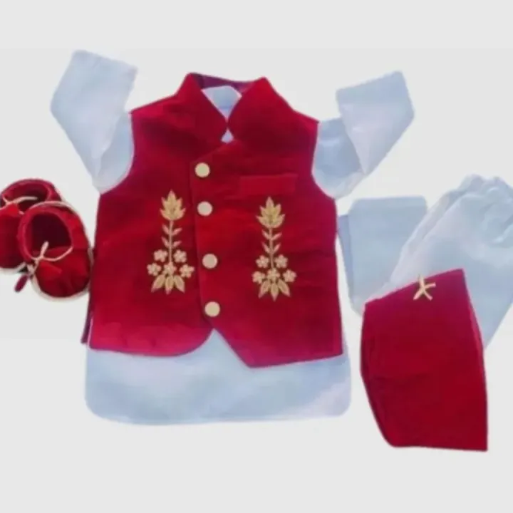 Pasni%20Set%20Dress%20Boy%20Floral%20Embroidered%20Bhoto%20Waistcoat%20Surwal%20Cap%20Jutti%20-%20Image%202