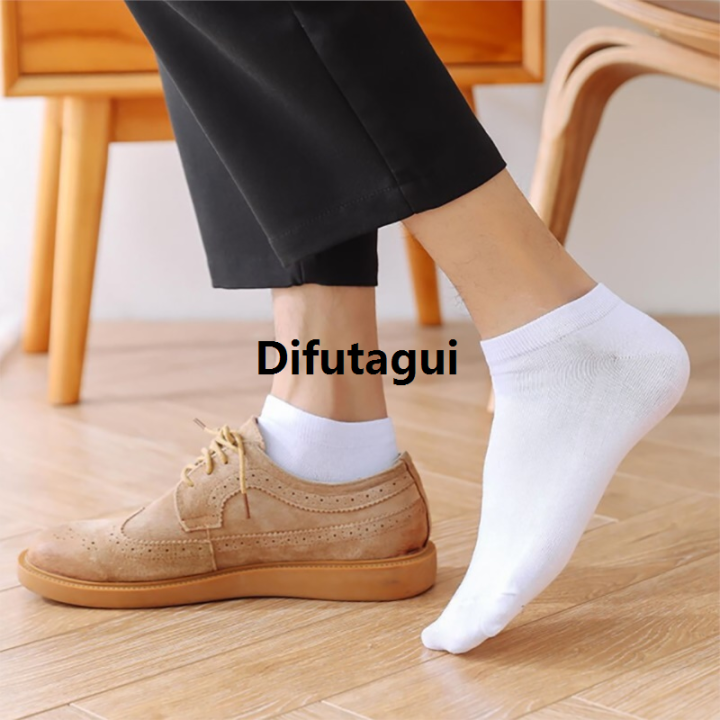 Difutagui%205%20Pairs%20Unisex%20Socks%20Low%20Cut%20Breathable%20Business%20Boat%20Sock%20Solid%20Hot%20Selling%20Color%20Comfortable%20Ankle%20Casual%20White%20Black%20Men%20Business%20-%20Image%205