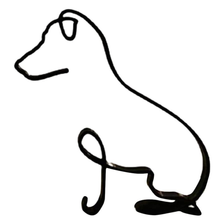 FORIDE Dog Minimalist Art Sculpture Wrought Iron Desktop Ornament Dog Art Sculpture Artwork Interesting Statues Home Office E