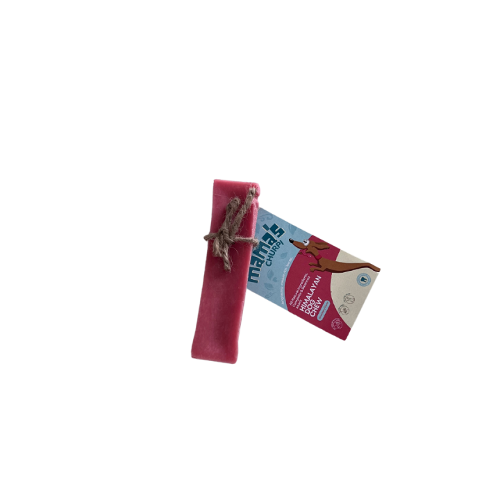 100% Natural Authentic Himalayan Yak Chew Long Lasting Healthy High in Protein Gluten Free Strawberry Flavour Low Fat, and Lactose Free Long-Lasting Treats for Dogs (MEDIUM)