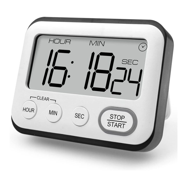 Kitchen Timer Alarm Clock Multifunctional Digital Cooking Timer with Large LCD Display Big Digits Countdown Timer