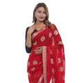 Red Color Georgette Chanda Chakori Saree For Women. 
