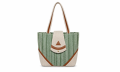 Elegant Cotton Top-Handle Bag with Geometric Design for Women. 