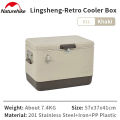 Naturehike Outdoor Camping Picnic 29L 51L Large Capacity Retro Insulation Box Vintage Metal Cooler Box. 