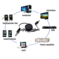 Xujiguanghui Black 3.5mm Audio Cable Car Retractable Phone Computer Speaker Data Connection Cable Car Amplifier Audio MP3 Adapter80cm. 