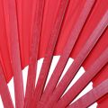(GGBR) Natural Wood Balls with Bamboo Structure of Tai Wushu Martial Arts Hand Fan Red. 