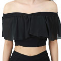 Black  Off Shoulder Stylish Crop Tops For Women. 