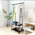 Triangular Simple Clothes Hanger Stand Storage Rack Coat Rack With Wheels (Requires self Assembly). 