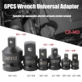 6Pcs Adapter Pneumatic Sleeve Head 1/2 to 3/4 Black Plastic Box for Automobile Torque Mechanical Hardware Products Easy Install Easy to Use. 