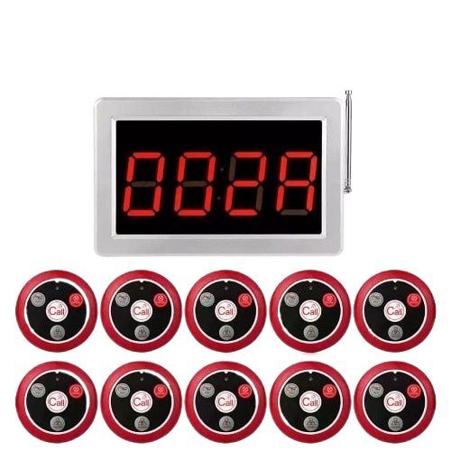 Hotel Bar Restaurant Wireless Call System For Waiters And Customers  With 10 Buttons (Without Battery) 1 Monitor