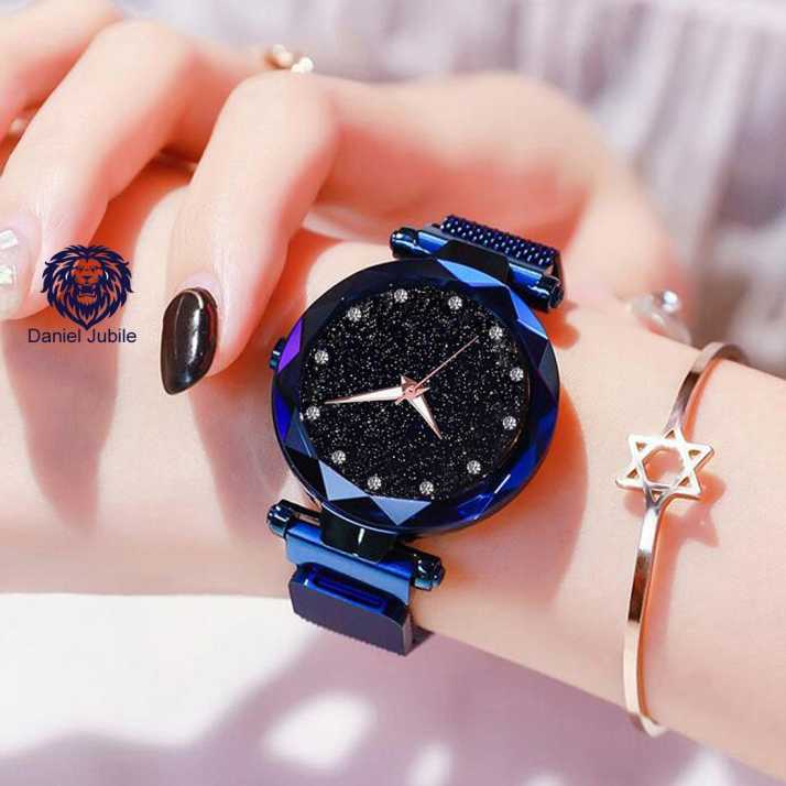 Luxury Fashion Magnetic Casual Mesh Steel Rhinestone Watch For Women With Box