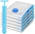 Smart Vacuum Storage Reusable (Free Pump) Seal Zip Lock Space Saver Bags Clothes Air Suction Compressed Bag (Pack Of 5). 