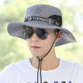 Breathable Adjustable Fishing Mesh Outdoor Climbing Cotton Bucket Hat Large Brim Cap Man Sun Hat. 