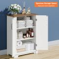 KamaKhya Decor Bathroom Storage Cabinet, Wooden Floor Storage Cabinet, for Living Room, Entryway, Space Saving, White. 