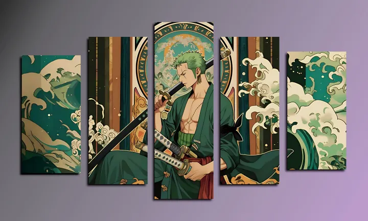 5-Piece%20Canvas%20Wall%20Art%20Set%20%E2%80%93One%20Piece%20Roronoa%20Zoro%20Print%20-%20Image%202