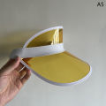Summer Sun Hat Transparent Visor Clear Plastic PVC Anti-UV Sunscreen Cap Muqin. 