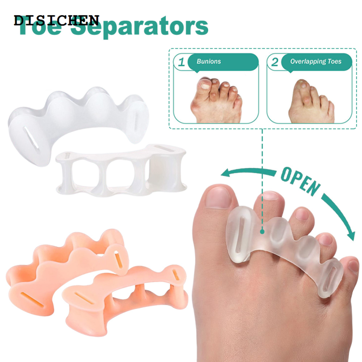 DISICHEN%20Affordable%201Pair%20Gel%20Hard%20Silicone%20Toe%20Finger%20Separator%203%20Hole%20Hallux%20Valgus%20Orthopedic%20Spacers%20Bunion%20Overlapping%20Hammer%20Foot%20Corrector%20-%20Image%203