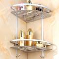 Bathroom Corner 2 Layer Easy Assembly Rust Free Shower Shelf Rack. 