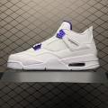 Jordan 4 Retro Metallic Purple Sneaker with Back Metal Logo for Men. 