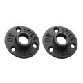 NCANRUI 1/2 Inches Malleable Cast Iron Pipe Flange, 1/2 Inches Black Pipe Threaded Pipe Nipples, 8 Pcs. 
