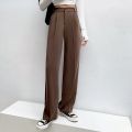 Casual High Waist Loose Wide Leg Pants for Women Spring Autumn New Floor-Length White Suits Pants Ladies Long Trousers. 