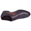 Chocolate  Leather  Lace Up Side Pattern Design Black Horse Formal Shoes For Men. 