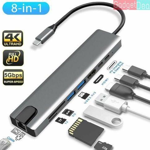 8%20in%201%20Type%20C%20To%20USB-C%204K%20HDMI%20Adapter%20USB%203.0%20Multiport%20Cable%20Hub%20-%20Image%202