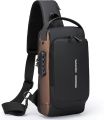 Multifunction PU Chest Bag One Side Bag With USB Charging Port and Password Lock for "' Unisex I Fashion Unisex Bag. 