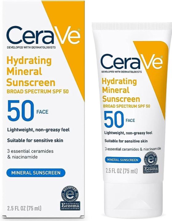 Cerave Hydrating Mineral Spf-50 Sunscreen 75ml