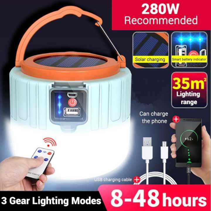 USB Rechargeable Outdoor Solar Emergency Light With Remote Control-8 To 48 Hrs