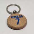 Ronaldo 7 Printed Al Nassr Wooden Keyring. 
