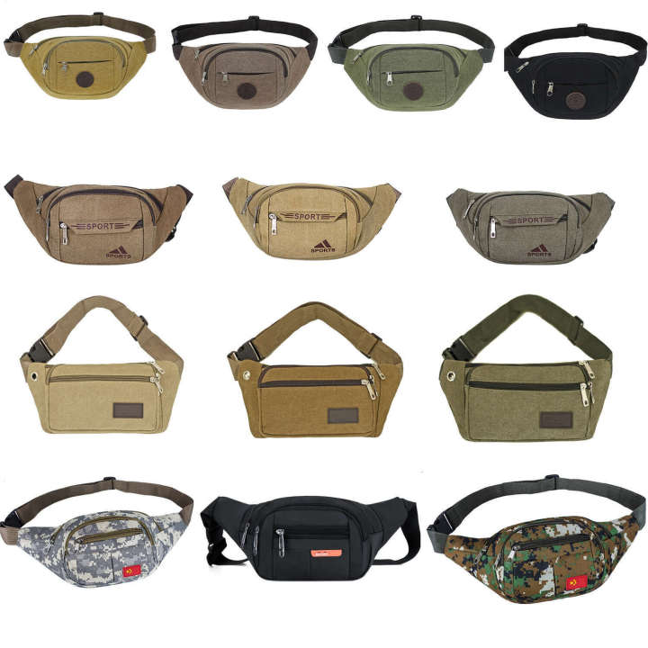 New Mens Canvas Sports Womens Casual Fashion Large Capacity Storage Cashier Waist Bag