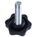 FORIDE 6 Pcs M8 x 30mm Male Thread 32mm Star Clamping Knob Black. 