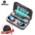 Wiresto True Wireless Earbuds Mini Bluetooth Earphone Stereo Headphone Bluetooth 5.0 Sport Earpiece Touch Control Small Invisible Headset with Microphone Free Case Box Charging Case. 