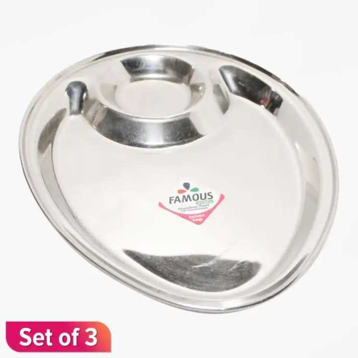 Famous Momo Set Of 3 Stylish Steel