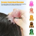 Difutagui Beeswax Resin Octopus Comb Massage Hair Care Head Dredging Meridian Luxury Comb Massage Soft Silicone Brush Head Is Small And Portable. 