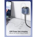 LDNIO SC3319 65W 6-in-1 Power Socket Cube - Universal Outlet Extension Cord with 2 USB-C PD & 1 USB-A Fast Charging Port - 2500W Multiplug Desktop Charging Station for Laptops, Smartphones & Home Appliances. 
