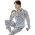Full Sleeves Cotton Printed Pajama Set for Men. 