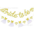 Bachelorette to Be Dress Style Bride Wedding Party Decoration Glitter Banner. 
