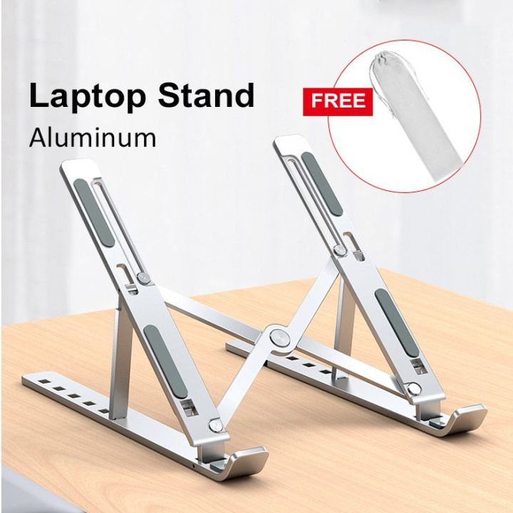 Aluminum Alloy Metal Adjustable Laptop Stand for 10 to 17 Inches Macbook/Laptops/Tab