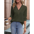 Womens Long Sleeve Tops T Shirts V Neck Casual Top Comfortable Shirt Soft Basic Tees Women Blouses. 