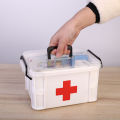 First Aid Kit Medicine Storage Box Portable Emergency Box Household Double Layers Medicine Boxes Medical Kit Storage Organizer. 